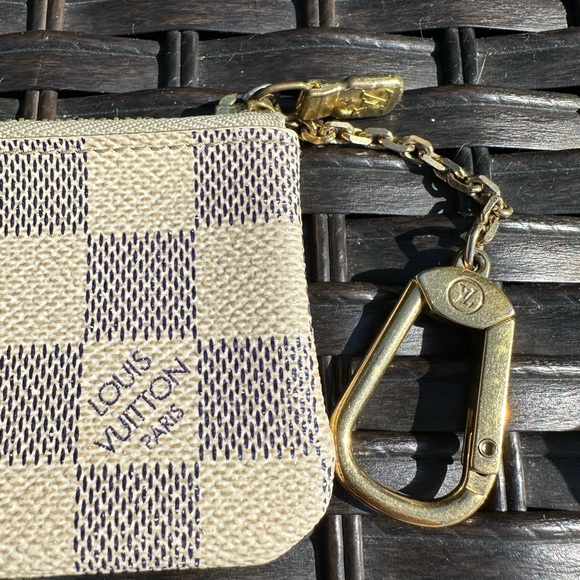 LOUIS VUITTON Key Pouch Wallet Damier Azur Key Chain Coin Pouch - Picture 4 of 8